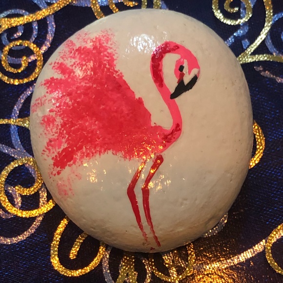 Other - Handpainted Flamingo Rock